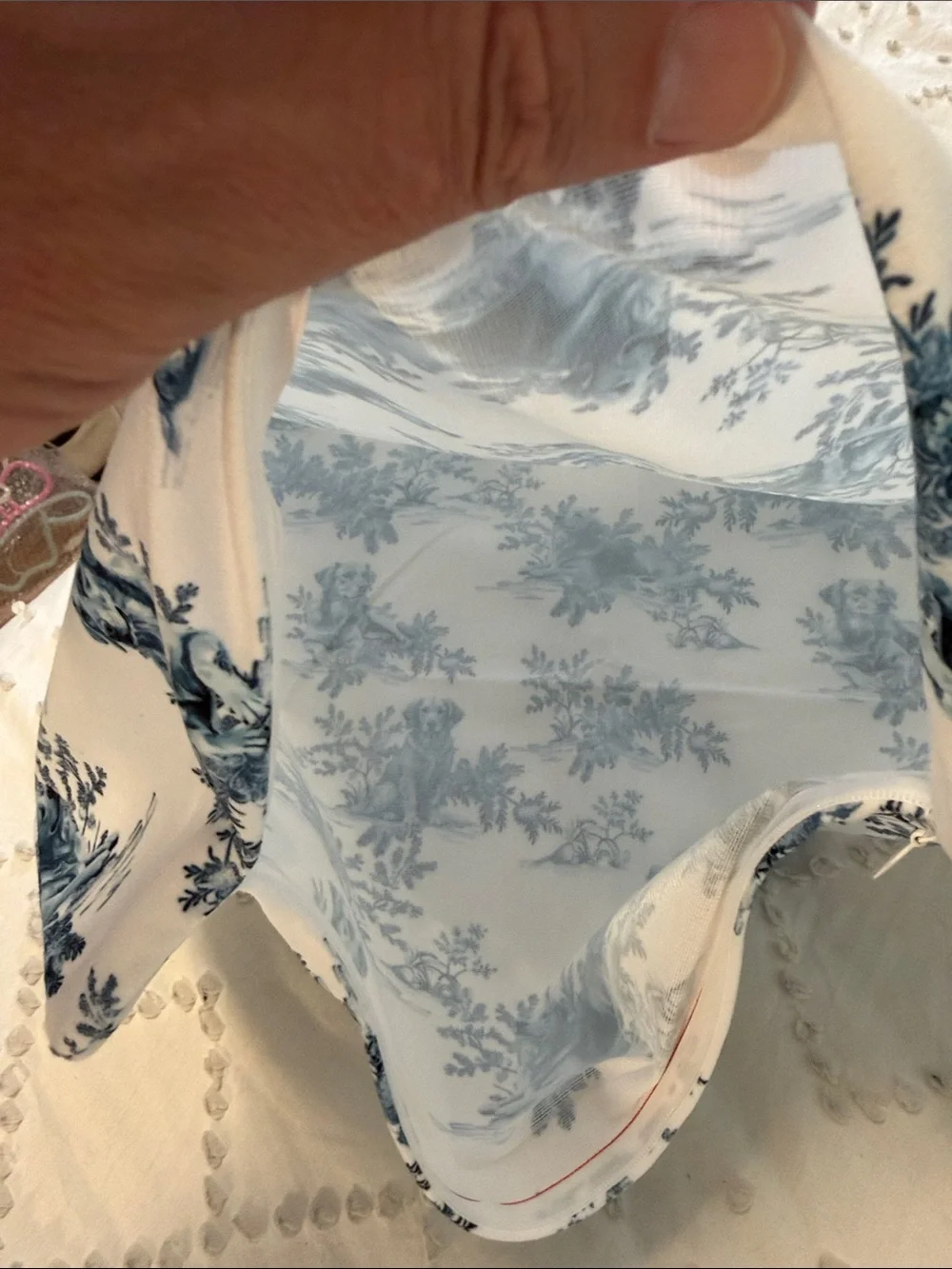 Set of Two Decorative Blue and White Toile Pillow Covers nwot